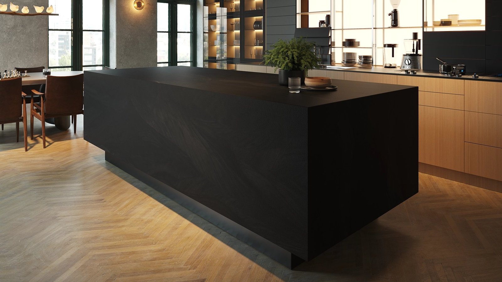 Black Eclipse porcelain countertop installed