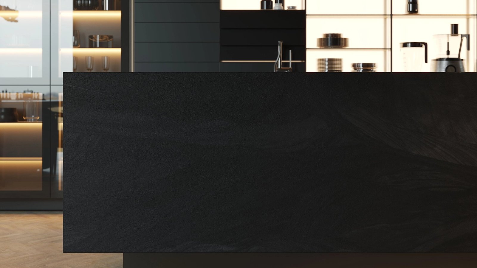 Black Eclipse porcelain countertop installed