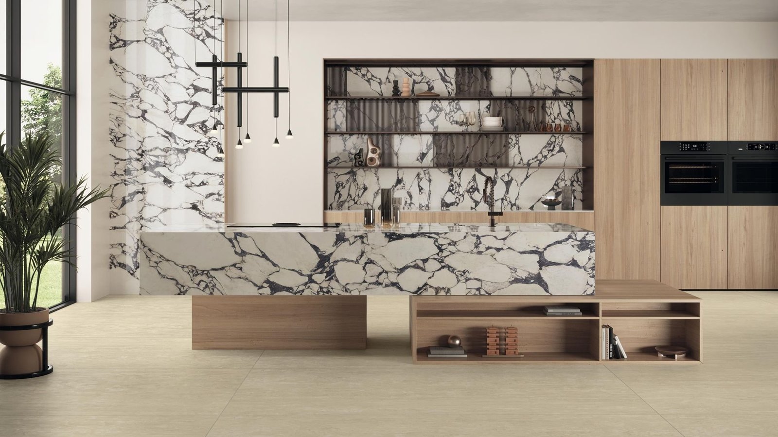 Calacatta Viola porcelain countertop installed