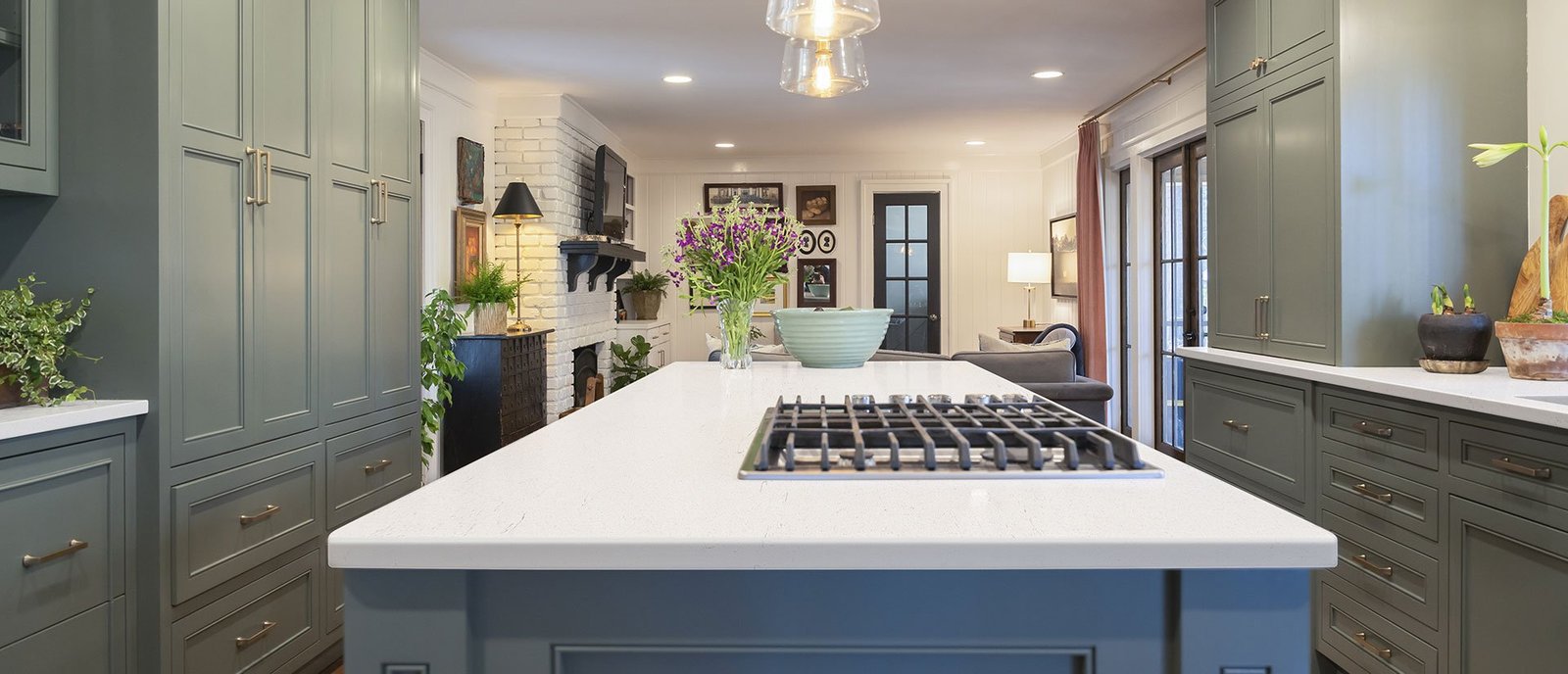 Carrara Marmi quartz countertop installed