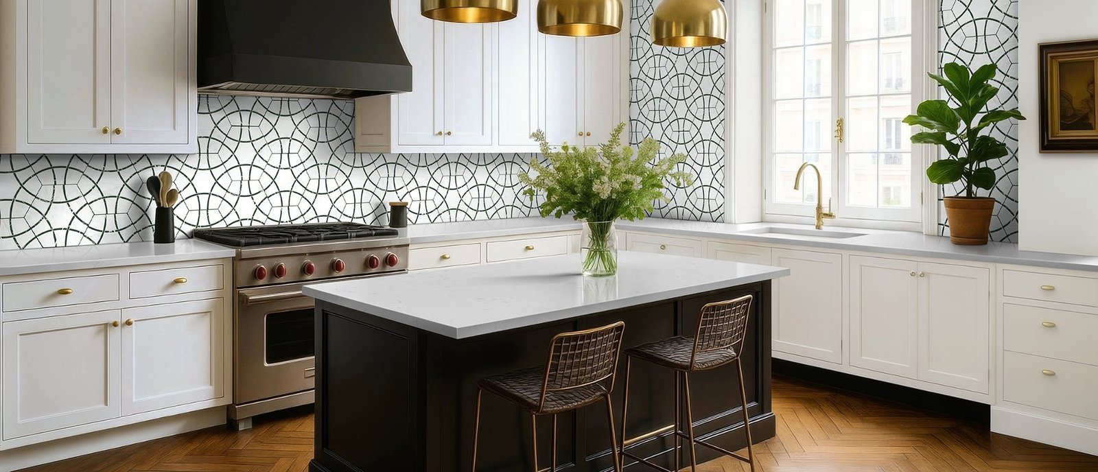 Carrara Morro quartz countertop installed
