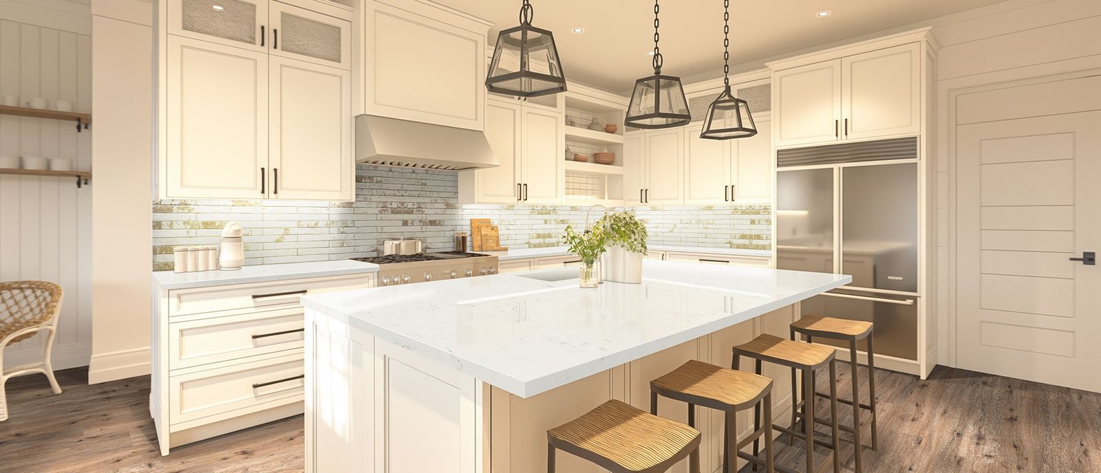 Carrara Morro quartz countertop installed