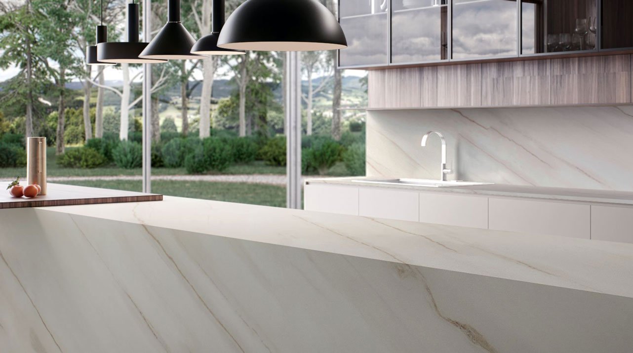 Sleet porcelain countertop installed