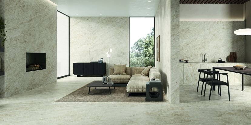 Taj Mahal porcelain countertop installed