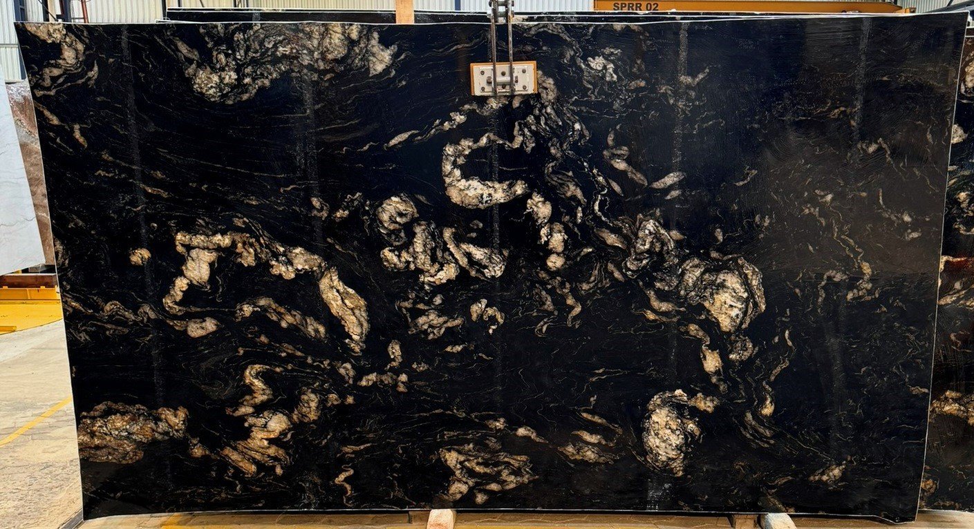 Titanium granite slab
